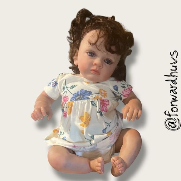 21” Realistic Reborn-Style Baby Doll – Cloth Body & Vinyl Limbs – Plugged Hair - Picture 1 of 12